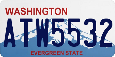 WA license plate ATW5532