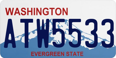 WA license plate ATW5533
