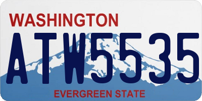 WA license plate ATW5535