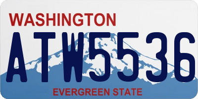 WA license plate ATW5536