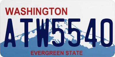 WA license plate ATW5540