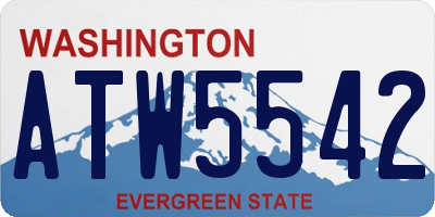 WA license plate ATW5542
