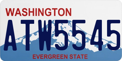 WA license plate ATW5545