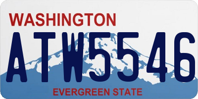 WA license plate ATW5546