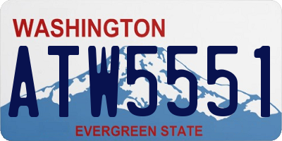 WA license plate ATW5551