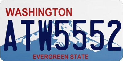 WA license plate ATW5552