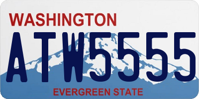 WA license plate ATW5555