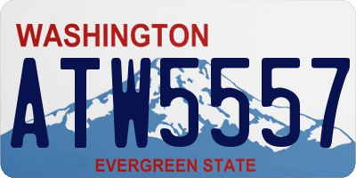 WA license plate ATW5557