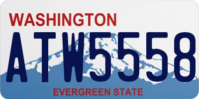 WA license plate ATW5558