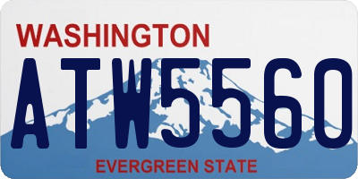 WA license plate ATW5560