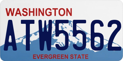 WA license plate ATW5562
