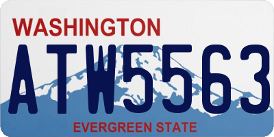 WA license plate ATW5563