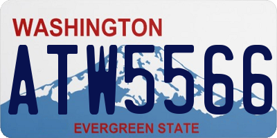 WA license plate ATW5566