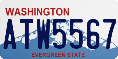 WA license plate ATW5567