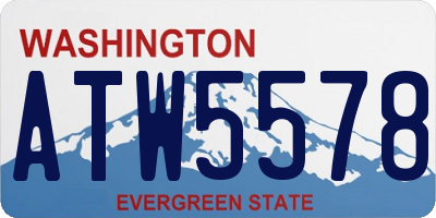 WA license plate ATW5578