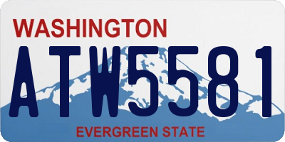 WA license plate ATW5581