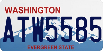 WA license plate ATW5585