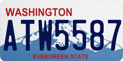 WA license plate ATW5587