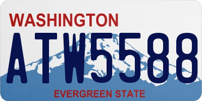 WA license plate ATW5588
