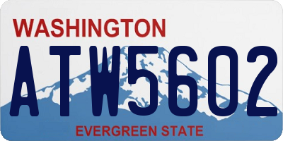 WA license plate ATW5602
