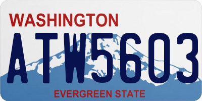 WA license plate ATW5603