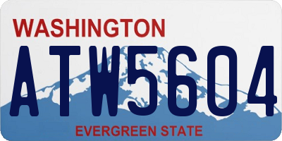 WA license plate ATW5604