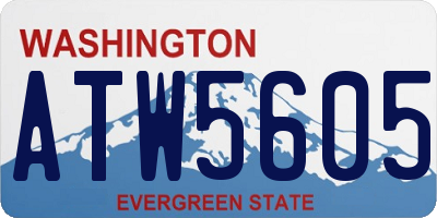 WA license plate ATW5605