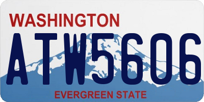 WA license plate ATW5606