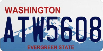 WA license plate ATW5608