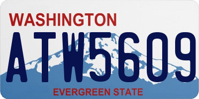 WA license plate ATW5609