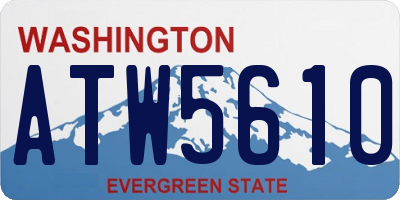 WA license plate ATW5610