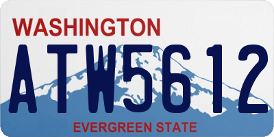 WA license plate ATW5612