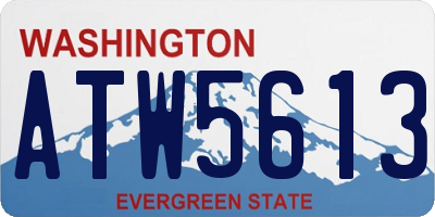 WA license plate ATW5613