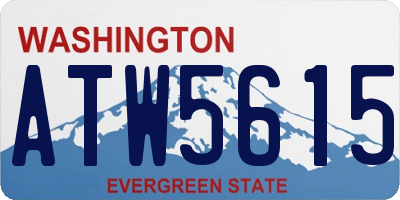 WA license plate ATW5615