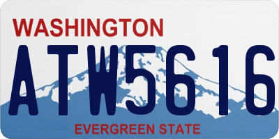 WA license plate ATW5616