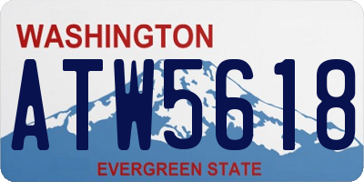 WA license plate ATW5618