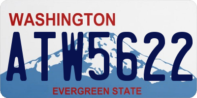 WA license plate ATW5622