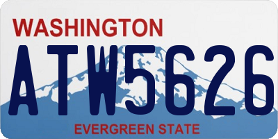 WA license plate ATW5626