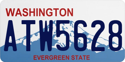 WA license plate ATW5628