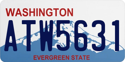 WA license plate ATW5631