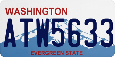WA license plate ATW5633
