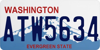WA license plate ATW5634