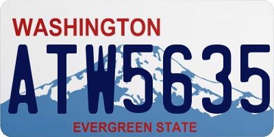 WA license plate ATW5635