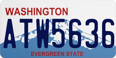 WA license plate ATW5636