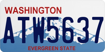 WA license plate ATW5637