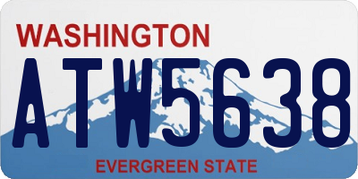 WA license plate ATW5638