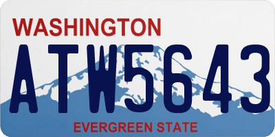 WA license plate ATW5643