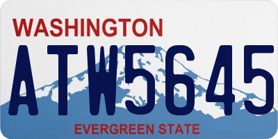 WA license plate ATW5645