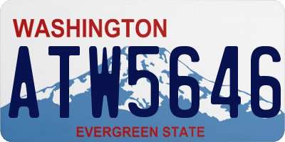 WA license plate ATW5646