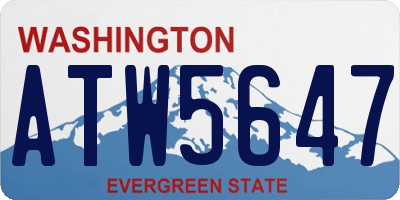 WA license plate ATW5647